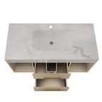 39.4 '' Floating Bathroom Vanity with Ceramic sink,Wall Mounted Vanity 2 Soft Close Drawer and white slate top White,Wood SKU W3136S00030 product image 8
