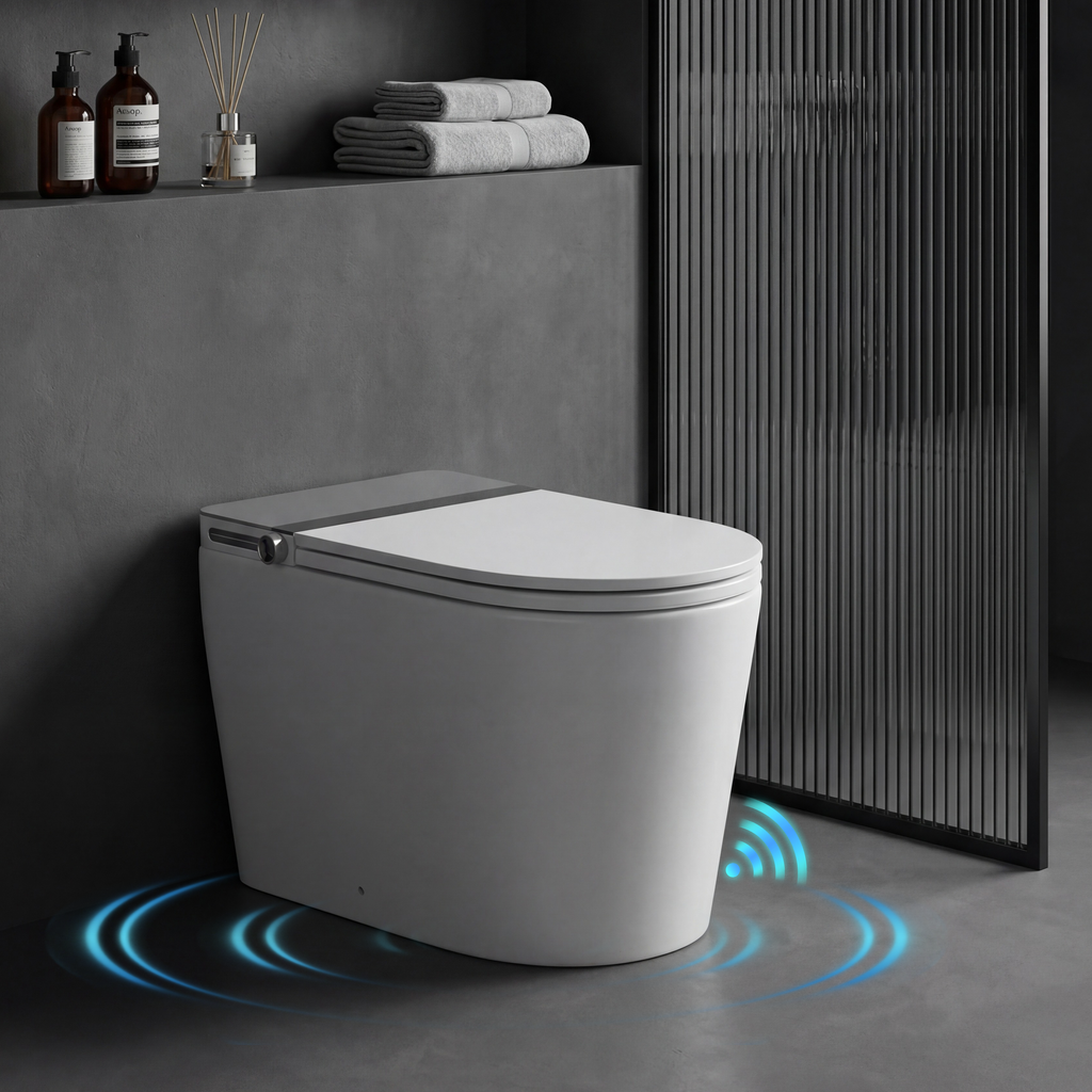 Household luxury no water pressure limit all-in-one intelligent toilet high-speed drying fully automatic flap sterilization splash-proof foam shield toilet White SKU W5935P512795 product image 11