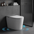 Household luxury no water pressure limit all-in-one intelligent toilet high-speed drying fully automatic flap sterilization splash-proof foam shield toilet White SKU W5935P512795 product image 11