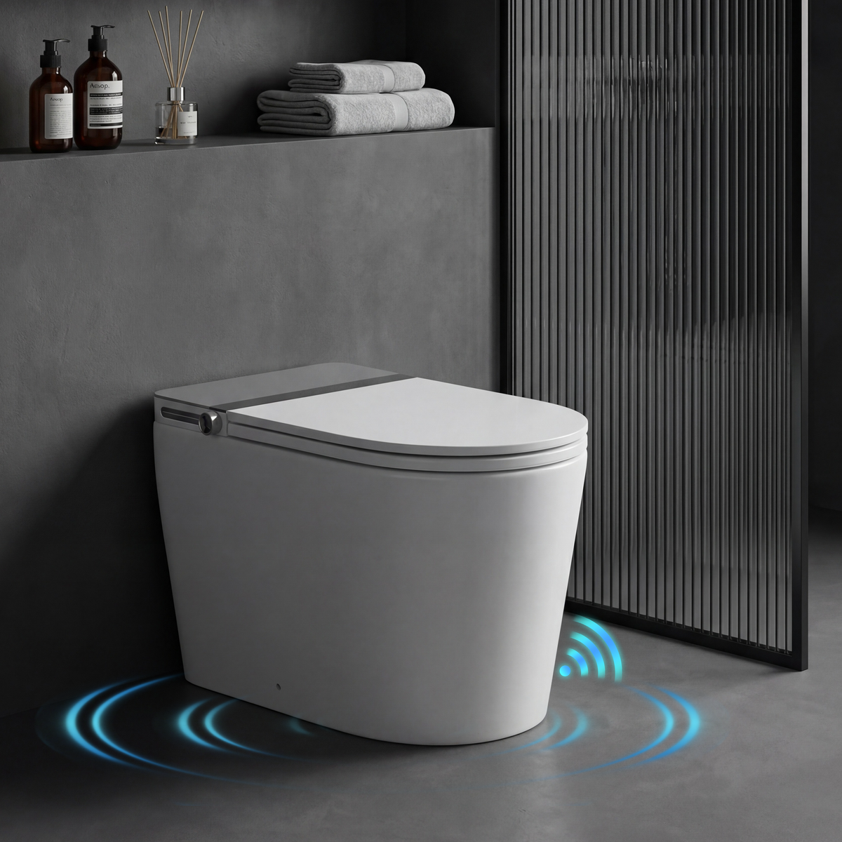 Household luxury no water pressure limit all-in-one intelligent toilet high-speed drying fully automatic flap sterilization splash-proof foam shield toilet White SKU W5935P512795 product image 11