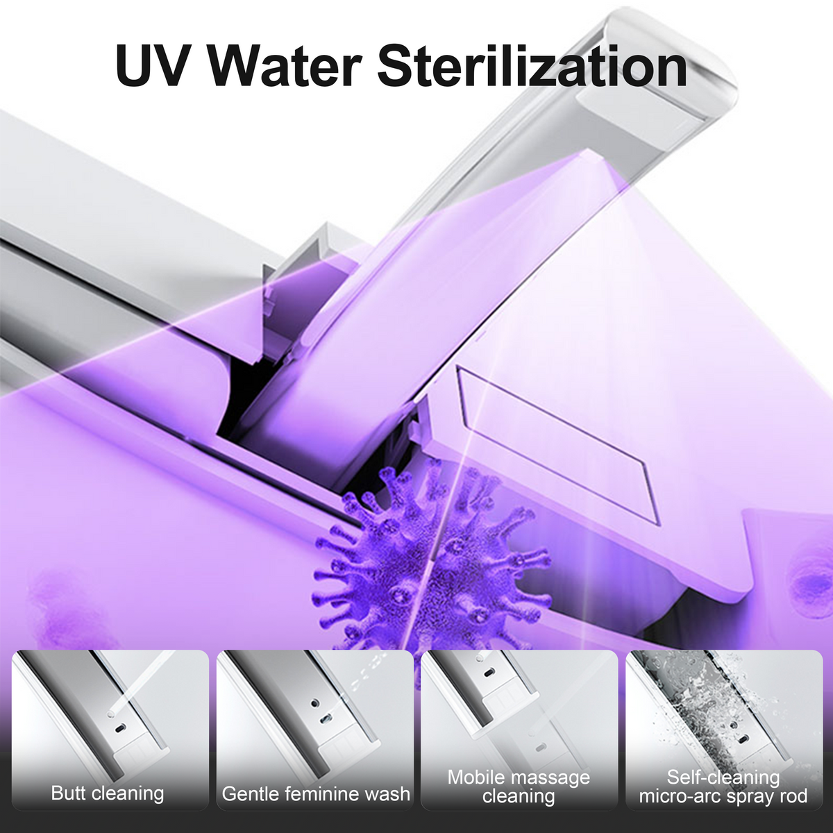 Household luxury no water pressure limit all-in-one intelligent toilet high-speed drying fully automatic flap sterilization splash-proof foam shield toilet White SKU W5935P512795 product image 4