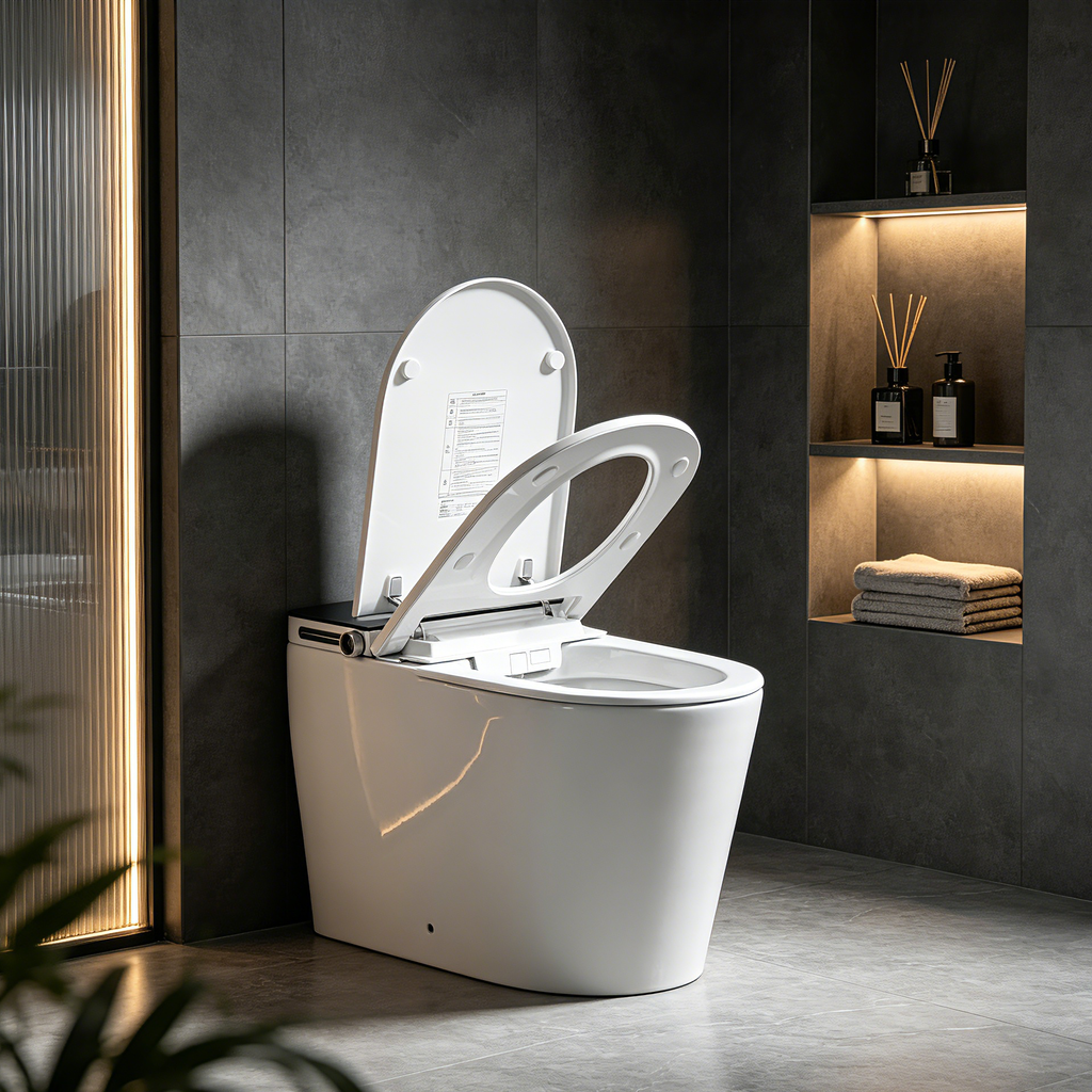 Household luxury no water pressure limit all-in-one intelligent toilet high-speed drying fully automatic flap sterilization splash-proof foam shield toilet White SKU W5935P512795 product image 8