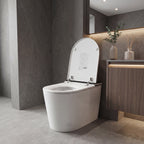 Household luxury no water pressure limit all-in-one intelligent toilet high-speed drying fully automatic flap sterilization splash-proof foam shield toilet White SKU W5935P512795 product image 9