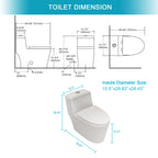 Ceramic One Piece Toilet,Dual Flush with Soft Clsoing Seat White SKU W124377192 product image 7