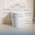 Tankless Smart Toilet With Bidet Built In, One-piece Bidet Toilet Seat, Auto Flush, Auto Open/Close,Heated Seat, Warm Water and Dry, Adjustable Temp,Remote Control Side Know White SKU W3598P339250 product image 10