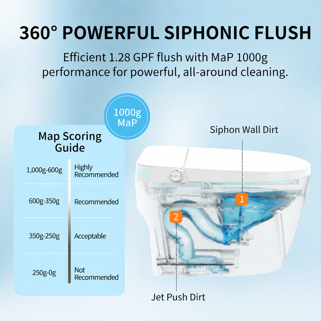 Tankless Smart Toilet With Bidet Built In, One-piece Bidet Toilet Seat, Auto Flush, Auto Open/Close,Heated Seat, Warm Water and Dry, Adjustable Temp,Remote Control Side Know White SKU W3598P339250 product image 12