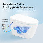 Tankless Smart Toilet With Bidet Built In, One-piece Bidet Toilet Seat, Auto Flush, Auto Open/Close,Heated Seat, Warm Water and Dry, Adjustable Temp,Remote Control Side Know White SKU W3598P339250 product image 13