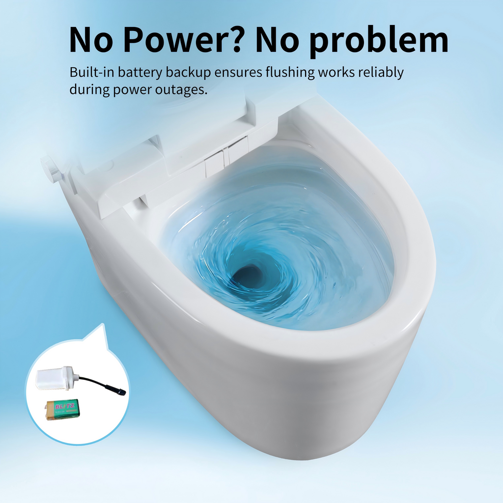Tankless Smart Toilet With Bidet Built In, One-piece Bidet Toilet Seat, Auto Flush, Auto Open/Close,Heated Seat, Warm Water and Dry, Adjustable Temp,Remote Control Side Know White SKU W3598P339250 product image 14