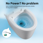 Tankless Smart Toilet With Bidet Built In, One-piece Bidet Toilet Seat, Auto Flush, Auto Open/Close,Heated Seat, Warm Water and Dry, Adjustable Temp,Remote Control Side Know White SKU W3598P339250 product image 14