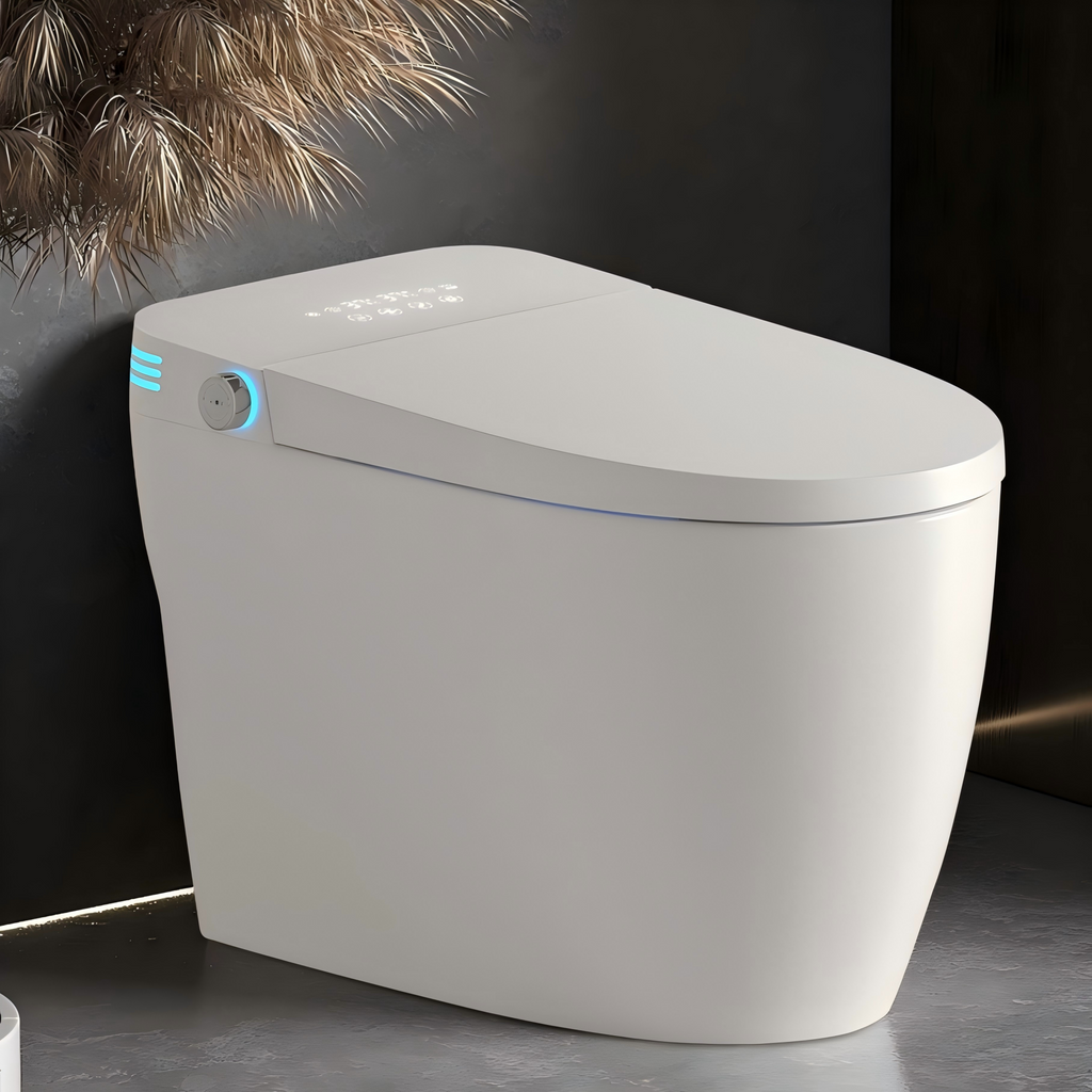 Tankless Smart Toilet With Bidet Built In, One-piece Bidet Toilet Seat, Auto Flush, Auto Open/Close,Heated Seat, Warm Water and Dry, Adjustable Temp,Remote Control Side Know White SKU W3598P339250 product image 17