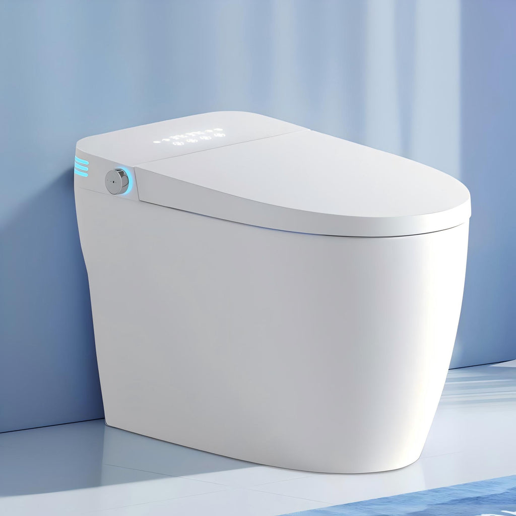 Tankless Smart Toilet With Bidet Built In, One-piece Bidet Toilet Seat, Auto Flush, Auto Open/Close,Heated Seat, Warm Water and Dry, Adjustable Temp,Remote Control Side Know White SKU W3598P339250 product image 18