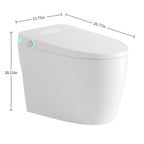 Tankless Smart Toilet With Bidet Built In, One-piece Bidet Toilet Seat, Auto Flush, Auto Open/Close,Heated Seat, Warm Water and Dry, Adjustable Temp,Remote Control Side Know White SKU W3598P339250 product image 19