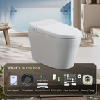 Tankless Smart Toilet With Bidet Built In, One-piece Bidet Toilet Seat, Auto Flush, Auto Open/Close,Heated Seat, Warm Water and Dry, Adjustable Temp,Remote Control Side Know White SKU W3598P339250 product image 3