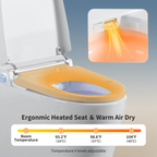 Tankless Smart Toilet With Bidet Built In, One-piece Bidet Toilet Seat, Auto Flush, Auto Open/Close,Heated Seat, Warm Water and Dry, Adjustable Temp,Remote Control Side Know White SKU W3598P339250 product image 5