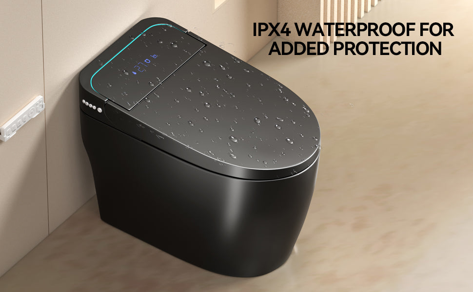 Unique Smart Toile, One Piece Toilet with Bidet Built In,Intelligent Toilet Auto Open/Close Seat. Bidet toilet with Dryer and Warm Water.BLACK Black SKU W3133P476381 product image 16