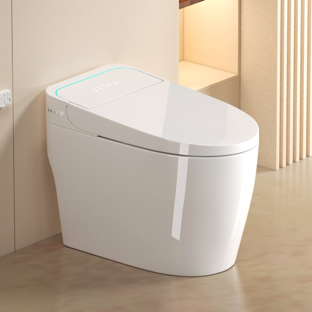 Unique Smart Toile, One Piece Toilet with Bidet Built In,Intelligent Toilet Auto Open/Close Seat. Bidet toilet with Dryer and Warm Water.WHITE White SKU W3133P476384 product image 1