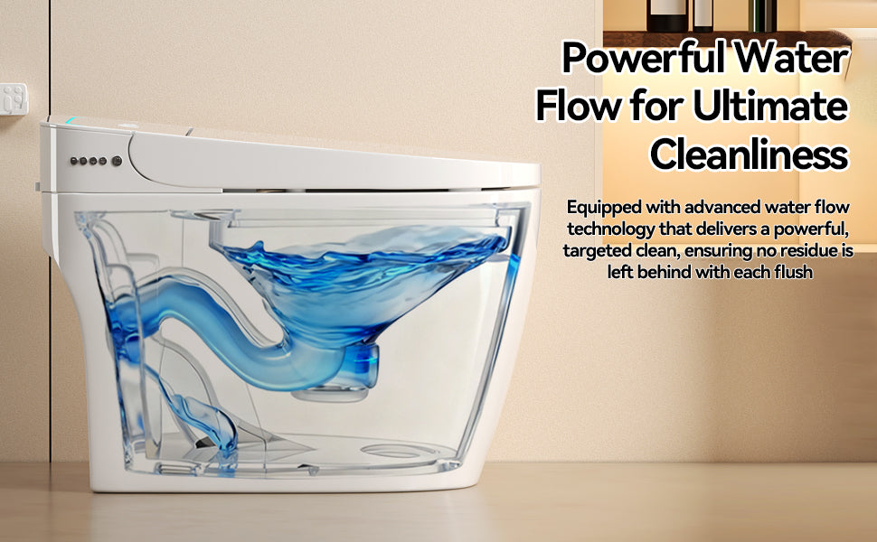 Unique Smart Toile, One Piece Toilet with Bidet Built In,Intelligent Toilet Auto Open/Close Seat. Bidet toilet with Dryer and Warm Water.WHITE White SKU W3133P476384 product image 18