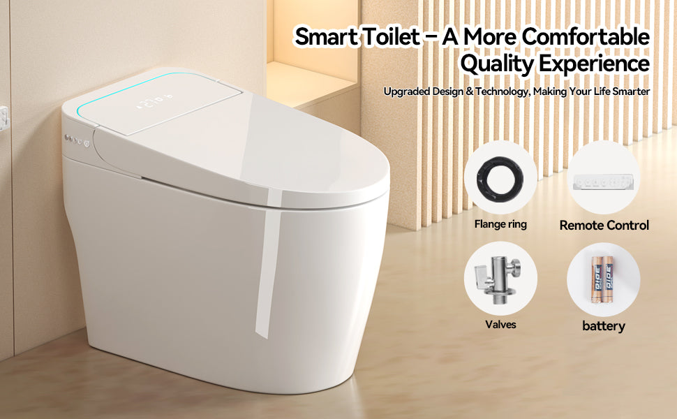 Unique Smart Toile, One Piece Toilet with Bidet Built In,Intelligent Toilet Auto Open/Close Seat. Bidet toilet with Dryer and Warm Water.WHITE White SKU W3133P476384 product image 19