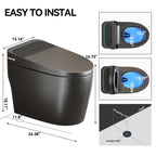 Unique Smart Toile, One Piece Toilet with Bidet Built In,Intelligent Toilet Auto Open/Close Seat. Bidet toilet with Dryer and Warm Water.Gray Gray SKU W3133P476382 product image 14