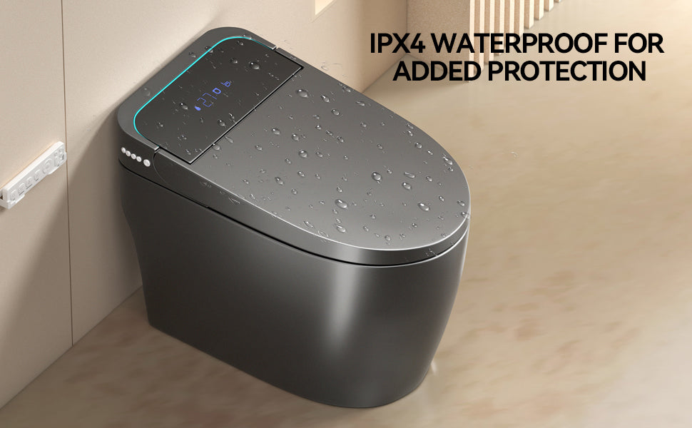 Unique Smart Toile, One Piece Toilet with Bidet Built In,Intelligent Toilet Auto Open/Close Seat. Bidet toilet with Dryer and Warm Water.Gray Gray SKU W3133P476382 product image 16