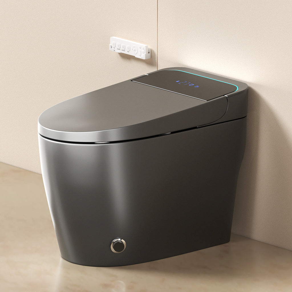 Unique Smart Toile, One Piece Toilet with Bidet Built In,Intelligent Toilet Auto Open/Close Seat. Bidet toilet with Dryer and Warm Water.Gray Gray SKU W3133P476382 product image 3