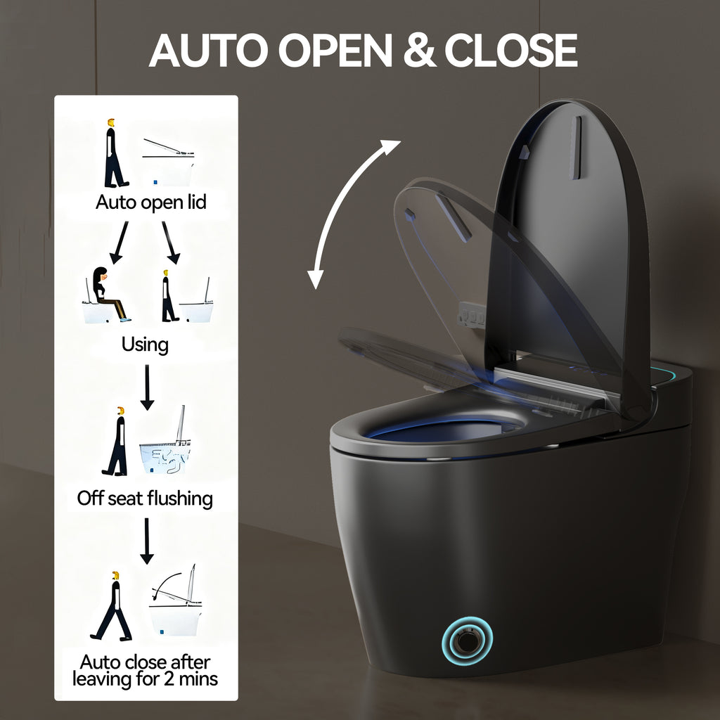 Unique Smart Toile, One Piece Toilet with Bidet Built In,Intelligent Toilet Auto Open/Close Seat. Bidet toilet with Dryer and Warm Water.Gray Gray SKU W3133P476382 product image 8