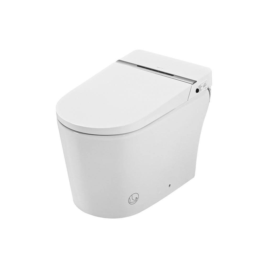 Smart Toilet Bidet Combo with Foot Sensor Open Cover/Seat, LED Display, Self-Cleaning Nozzle, Heated Seat, Night Light, Knob Control, Soft Close, Auto Flush, with Remote Control White SKU W1219P262970 product image 13