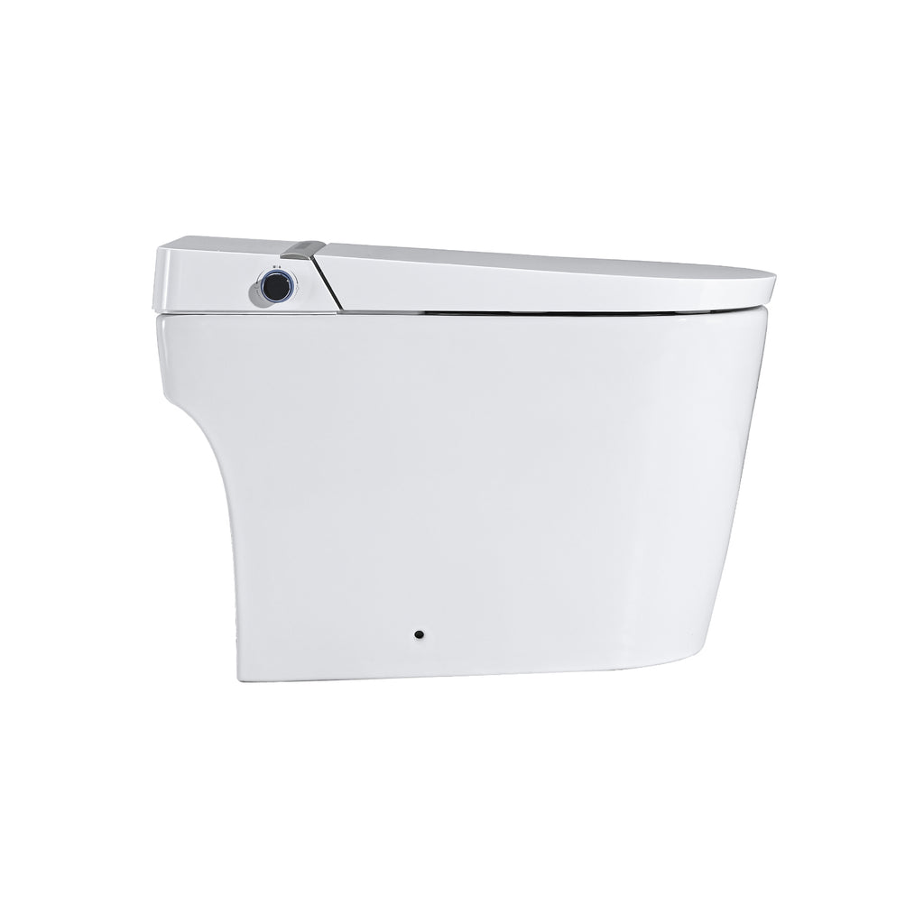 Smart Toilet Bidet Combo with Foot Sensor Open Cover/Seat, LED Display, Self-Cleaning Nozzle, Heated Seat, Night Light, Knob Control, Soft Close, Auto Flush, with Remote Control White SKU W1219P262970 product image 15