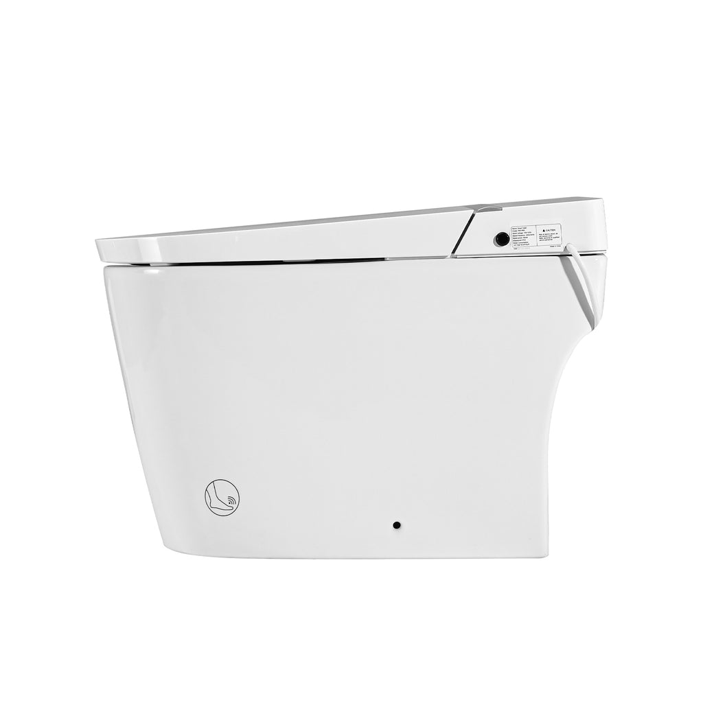 Smart Toilet Bidet Combo with Foot Sensor Open Cover/Seat, LED Display, Self-Cleaning Nozzle, Heated Seat, Night Light, Knob Control, Soft Close, Auto Flush, with Remote Control White SKU W1219P262970 product image 16
