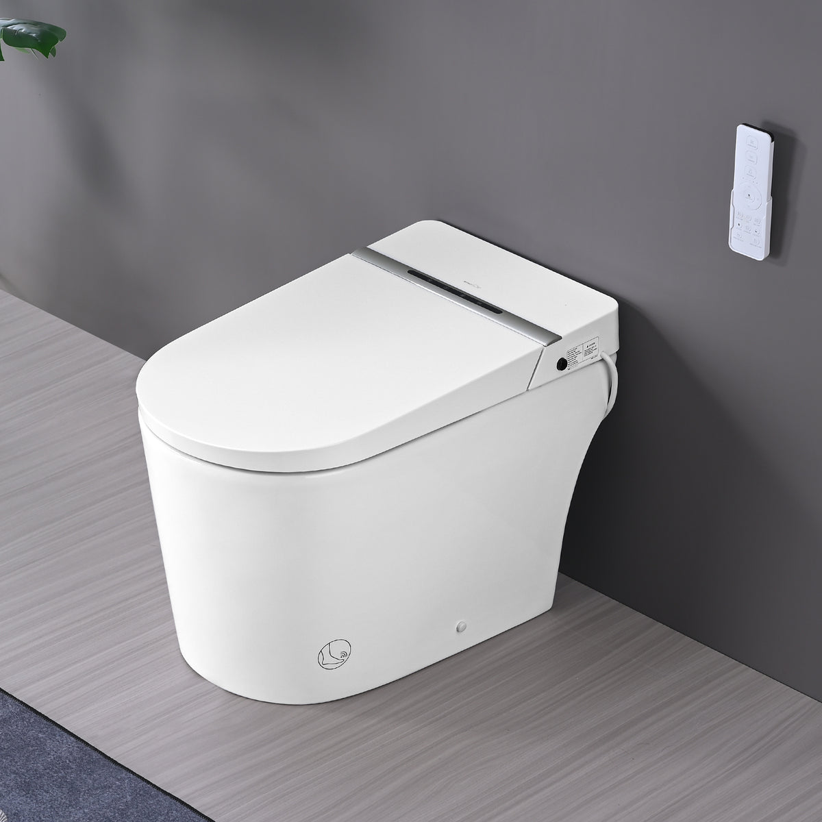 Smart Toilet Bidet Combo with Foot Sensor Open Cover/Seat, LED Display, Self-Cleaning Nozzle, Heated Seat, Night Light, Knob Control, Soft Close, Auto Flush, with Remote Control White SKU W1219P262970 product image 3