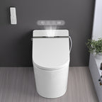 Smart Toilet Bidet Combo with Foot Sensor Open Cover/Seat, LED Display, Self-Cleaning Nozzle, Heated Seat, Night Light, Knob Control, Soft Close, Auto Flush, with Remote Control White SKU W1219P262970 product image 4