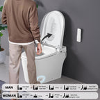 Smart Toilet Bidet Combo with Foot Sensor Open Cover/Seat, LED Display, Self-Cleaning Nozzle, Heated Seat, Night Light, Knob Control, Soft Close, Auto Flush, with Remote Control White SKU W1219P262970 product image 5