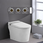 Smart Toilet Bidet Combo with Foot Sensor Open Cover/Seat, LED Display, Self-Cleaning Nozzle, Heated Seat, Night Light, Knob Control, Soft Close, Auto Flush, with Remote Control White SKU W1219P262970 product image 7