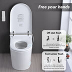 Smart Toilet Bidet Combo with Foot Sensor Open Cover/Seat, LED Display, Self-Cleaning Nozzle, Heated Seat, Night Light, Knob Control, Soft Close, Auto Flush, with Remote Control White SKU W1219P262970 product image 8