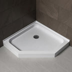 36" x 36" Neo-Angle Center Drain Acrylic Corner Shower Base, Integrated Tile Flange, Non-Slip Textured Floor (Drain Not Included) White SKU T5595P595443 product image 1