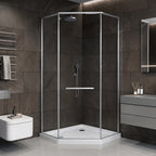36" x 36" Neo-Angle Center Drain Acrylic Corner Shower Base, Integrated Tile Flange, Non-Slip Textured Floor (Drain Not Included) White SKU T5595P595443 product image 4