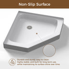 36" x 36" Neo-Angle Center Drain Acrylic Corner Shower Base, Integrated Tile Flange, Non-Slip Textured Floor (Drain Not Included) White SKU T5595P595443 product image 5