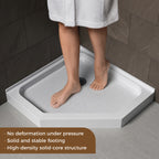36" x 36" Neo-Angle Center Drain Acrylic Corner Shower Base, Integrated Tile Flange, Non-Slip Textured Floor (Drain Not Included) White SKU T5595P595443 product image 8