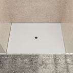 48" x 32" in Shower Base,resin and fiberglass,Center Drain Single-Threshold Shower Pan,White Vein White Marble SKU T6587P581021 product image 1