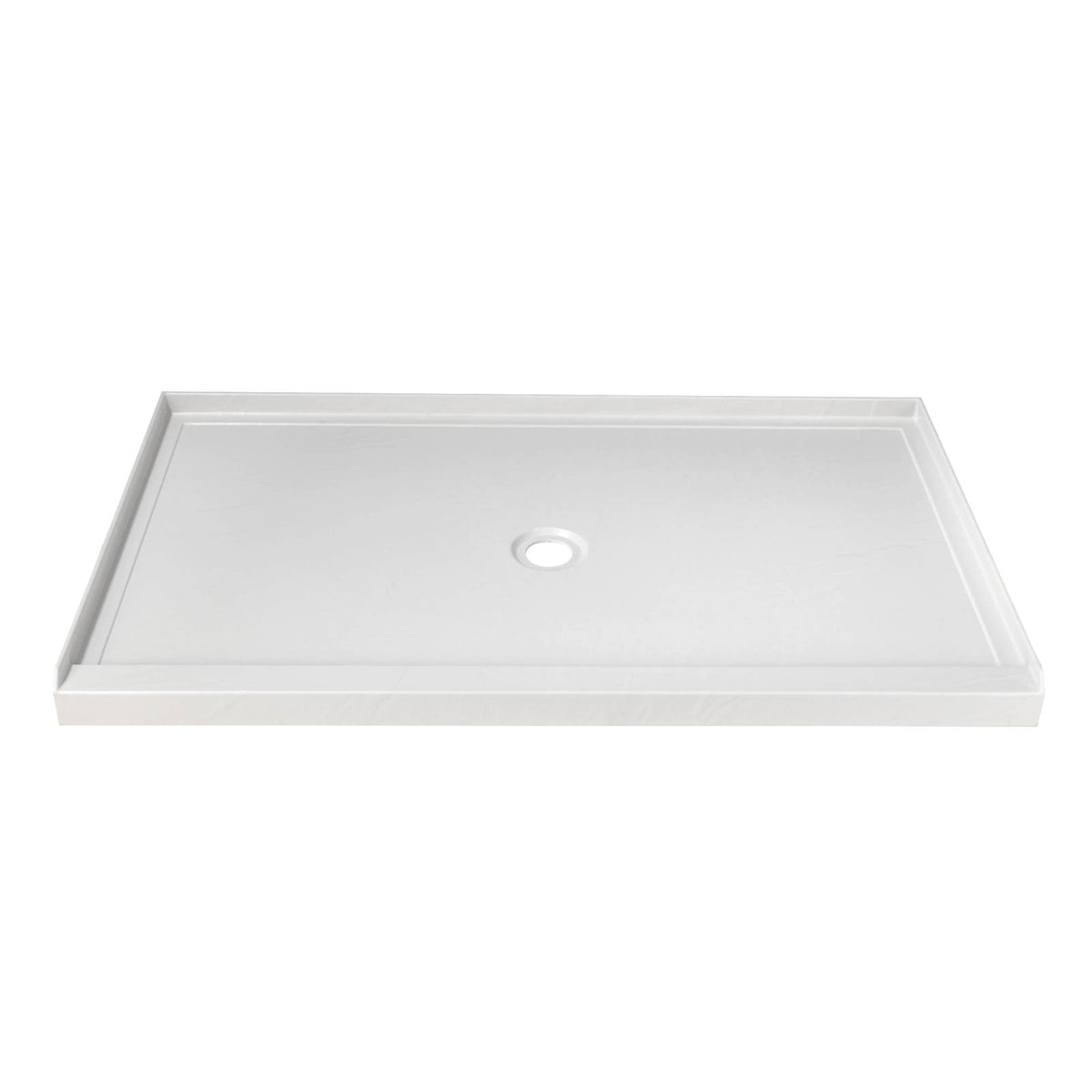 48" x 32" in Shower Base,resin and fiberglass,Center Drain Single-Threshold Shower Pan,White Vein White Marble SKU T6587P581021 product image 4