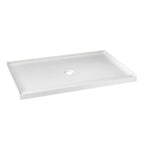 48" x 32" in Shower Base,resin and fiberglass,Center Drain Single-Threshold Shower Pan,White Vein White Marble SKU T6587P581021 product image 5