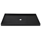 48" x 32" in Shower Base,resin and fiberglass,Center Drain Single-Threshold Shower Pan,Black Vein Black Marble-Look Sintered Stone SKU T6587P581079 product image 5