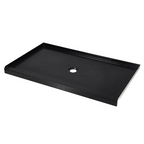 48" x 32" in Shower Base,resin and fiberglass,Center Drain Single-Threshold Shower Pan,Black Vein Black Marble-Look Sintered Stone SKU T6587P581079 product image 6