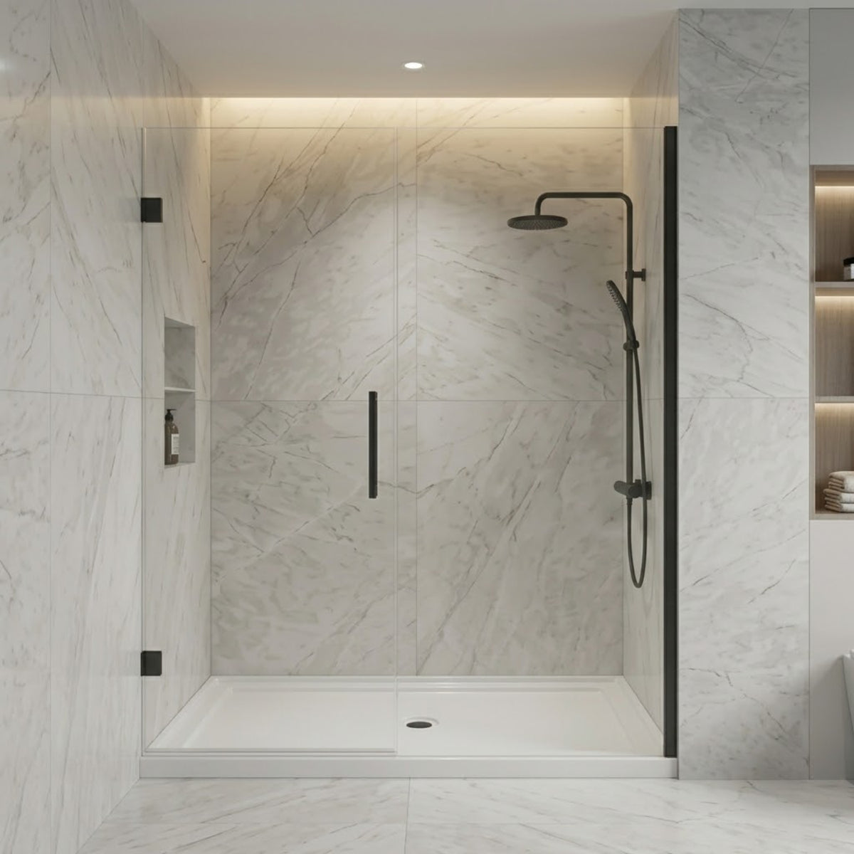 60" x 36" Rectangular Shower Base Pan, White Acrylic Single-Threshold Shower Tray with Center Drain, Non-Slip Surface Glossy White SKU T6632P588116 product image 2