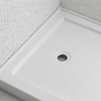60" x 36" Rectangular Shower Base Pan, White Acrylic Single-Threshold Shower Tray with Center Drain, Non-Slip Surface Glossy White SKU T6632P588116 product image 5
