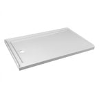 60" x 36" Rectangular Shower Base Pan, White Acrylic Single-Threshold Shower Tray with Left Drain, Non-Slip Surface Glossy White SKU T6632P588117 product image 1