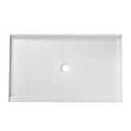 60" x 36" in Shower Base,resin and fiberglass,Center Drain Single-Threshold Shower Pan,White Vein White SKU T6587P580356 product image 3