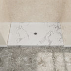 60" x 36" in Shower Base,resin and fiberglass,Center Drain Single-Threshold Shower Pan,Jazz White Vein White+ Charcoal SKU T6587P580932 product image 1