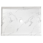 60" x 36" in Shower Base,resin and fiberglass,Center Drain Single-Threshold Shower Pan,Jazz White Vein White+ Charcoal SKU T6587P580932 product image 3