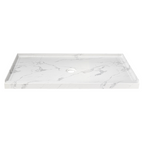 60" x 36" in Shower Base,resin and fiberglass,Center Drain Single-Threshold Shower Pan,Jazz White Vein White+ Charcoal SKU T6587P580932 product image 4
